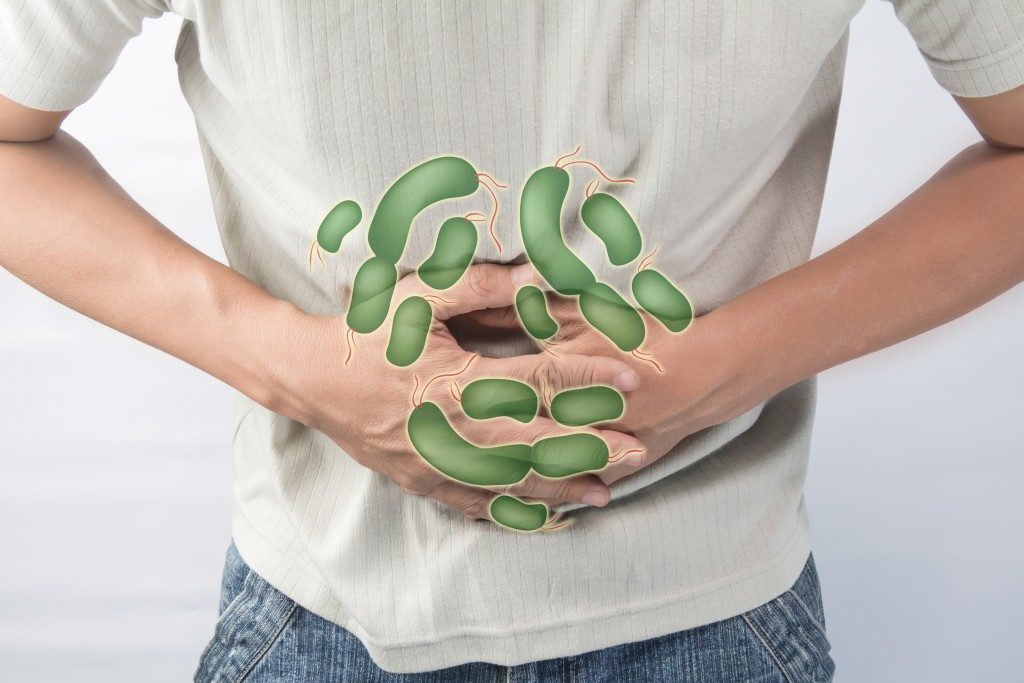 Man with bacteria in the stomach