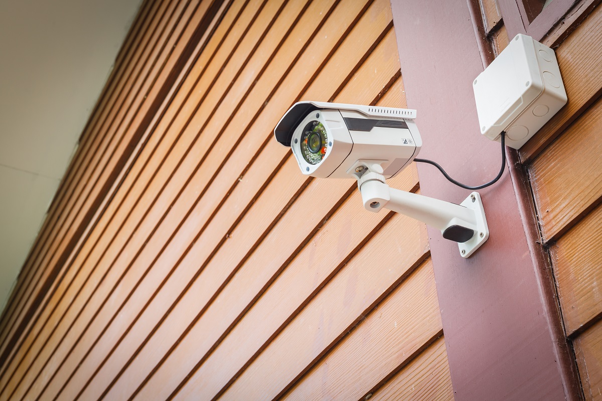 CCTV mounted on wall