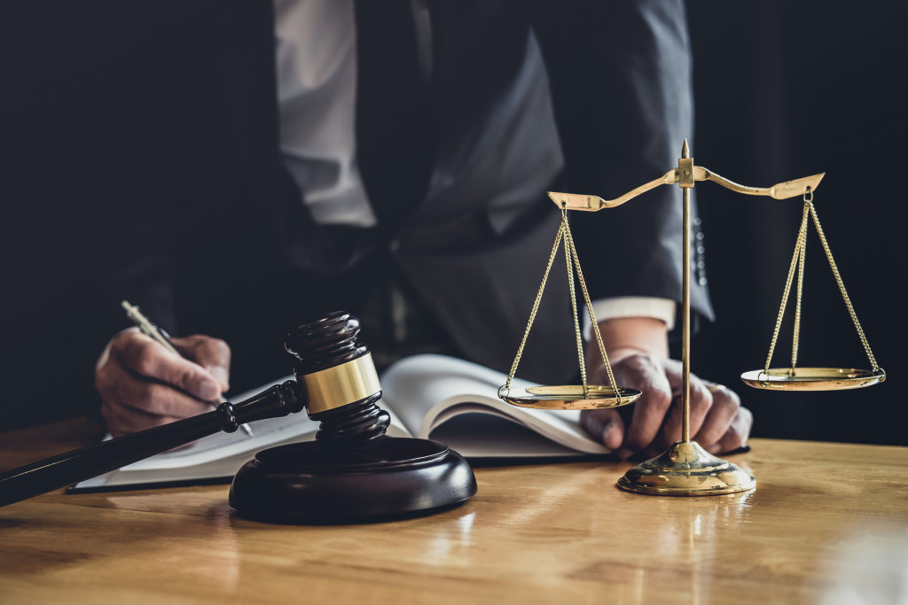 lawyer in his desk