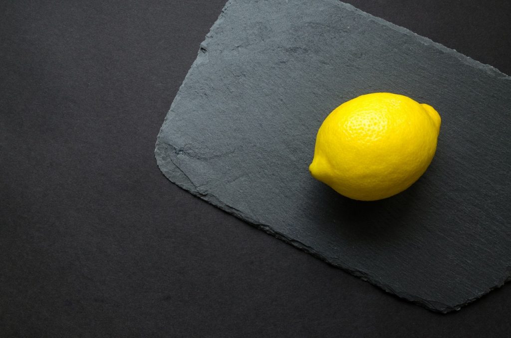 yellow lemon and gray background