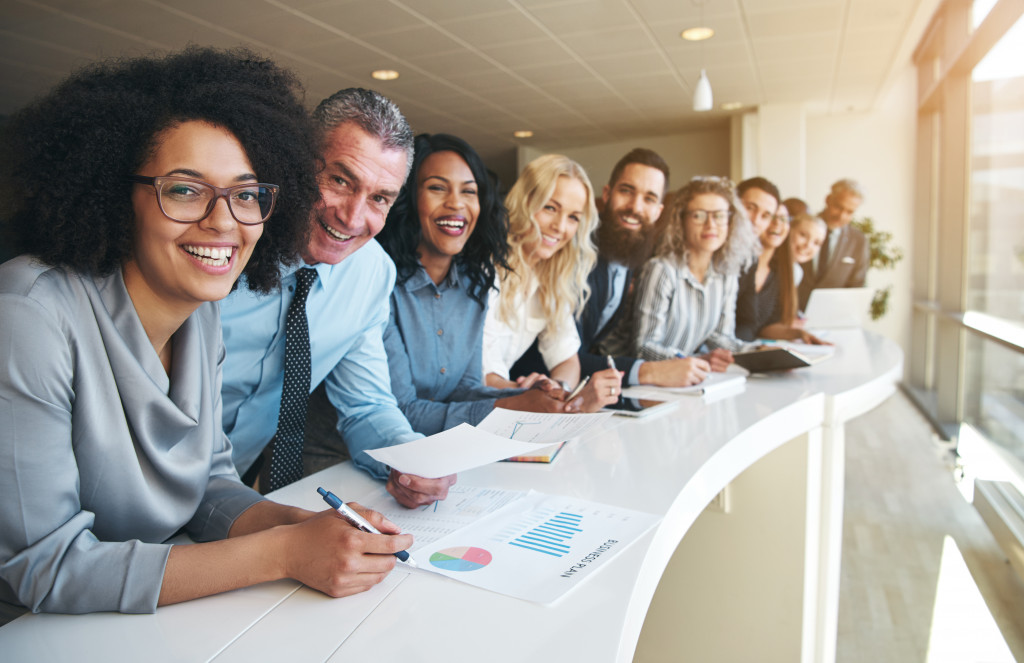 employees lined up together