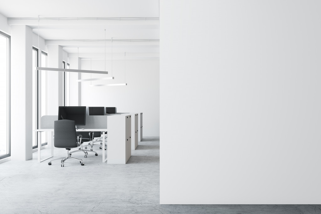 white and minimal office design