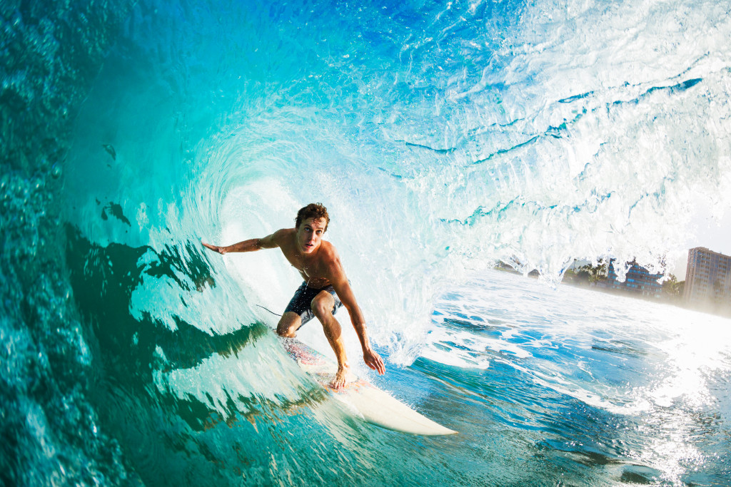 A man surfing