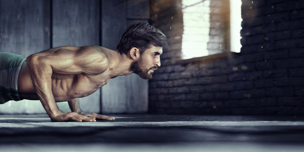 man doing push ups