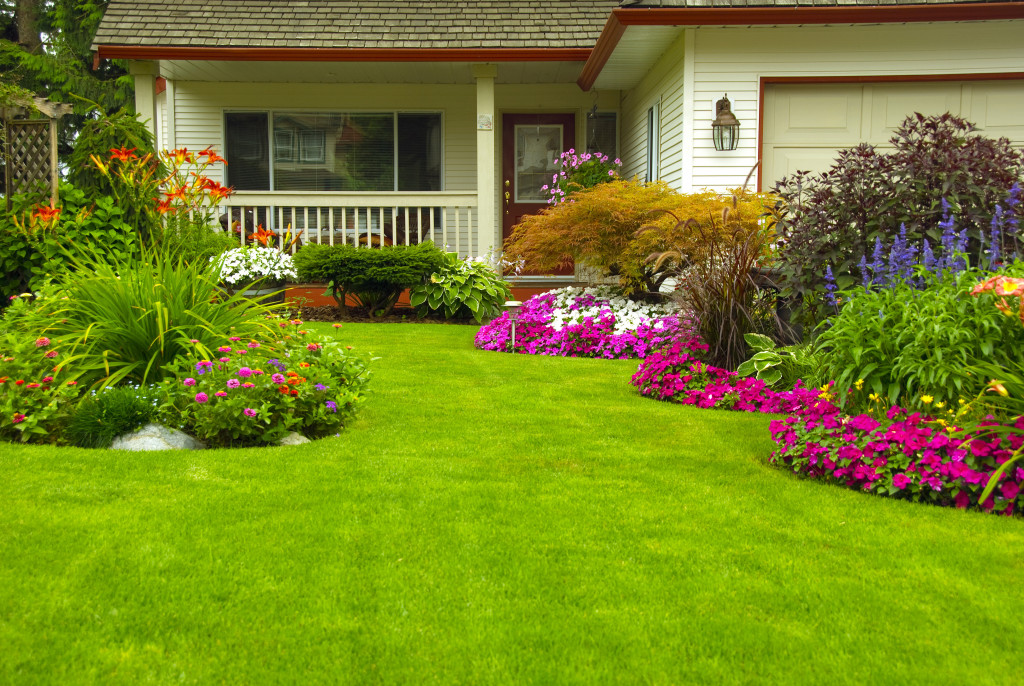 A house with a beautiful garden