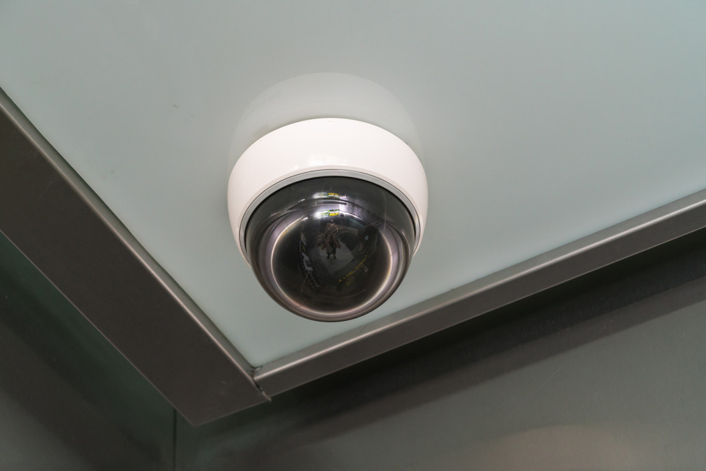 A shot of a security camera