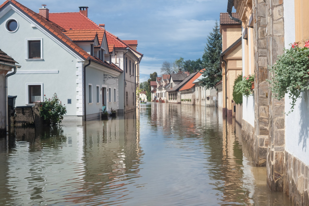 Massive flooding in an American town