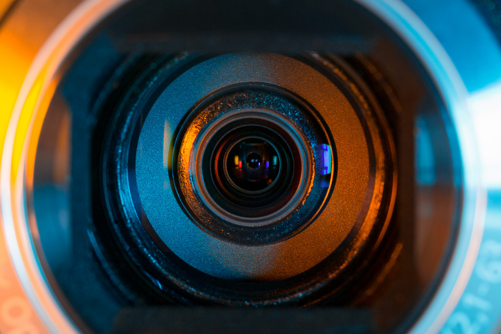 a camera lens closeup