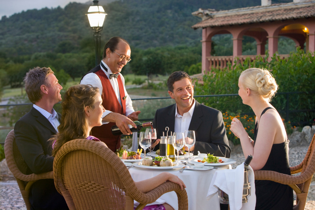 guests enjoying meals outdoor