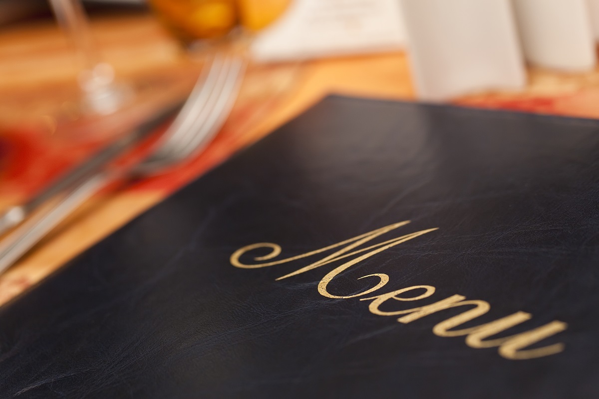 menu laid on a table