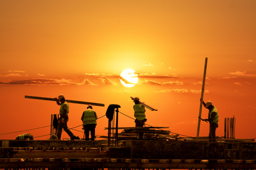 Construction workers in the field