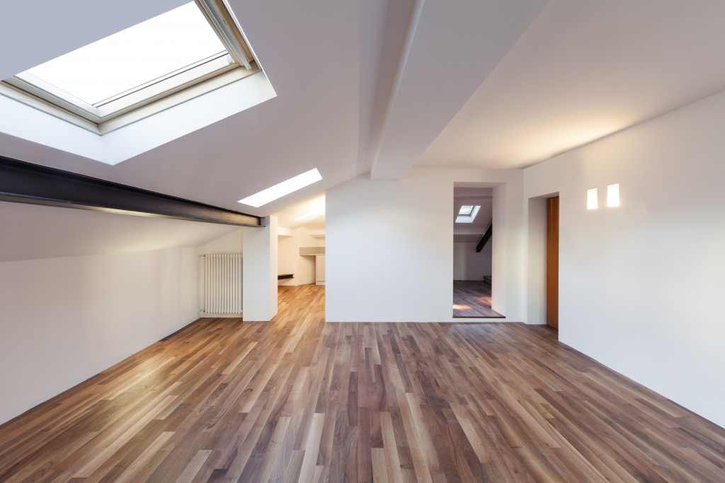 A loft with a skylight