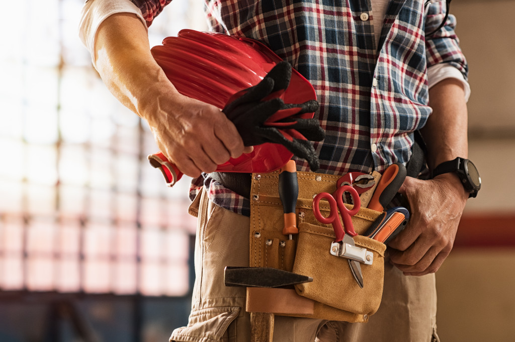 Handyman with tools belt