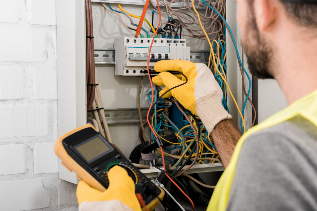 electrician working on electrical safety